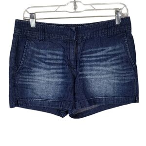 New york company Denim chino dark wash jeans shorts women's sz 4